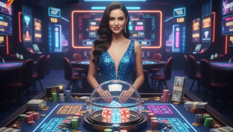 Montage of 8k8 casino games including slots, live dealer, and sports betting
